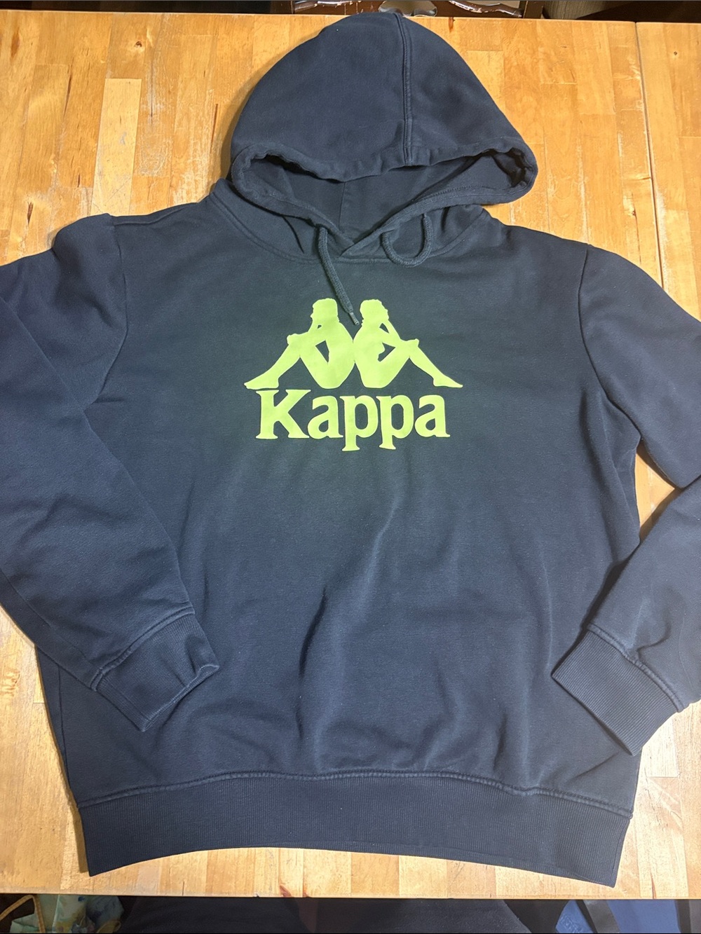 Kappa Black Hoodie with yellow Logo